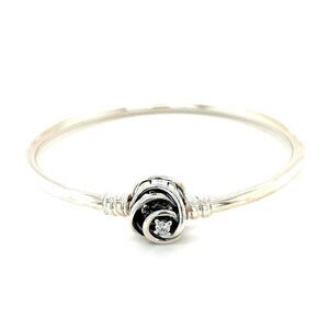 Pandora Cz Swirl Clasp Bangle
